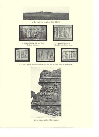 LAMINA 36197: Sellos cilindricos y estela de Ur-Nammu