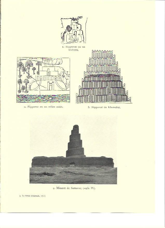 LAMINA 36190: Minarete de Samarra y zigurat de Jorsabad