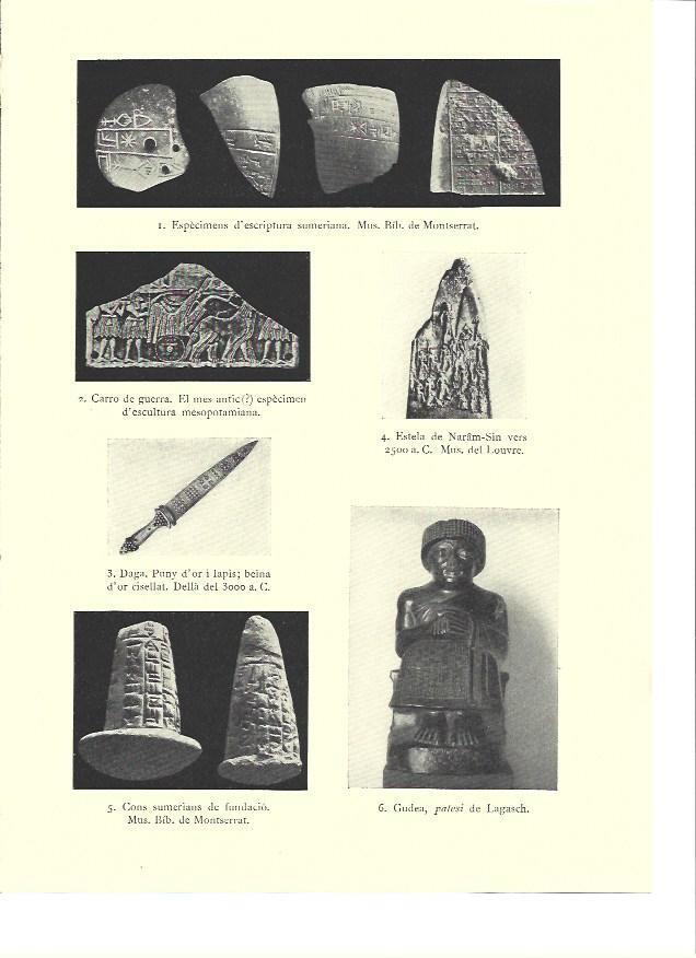 LAMINA 36188: Gudea y conos y tablillas cuneiformes