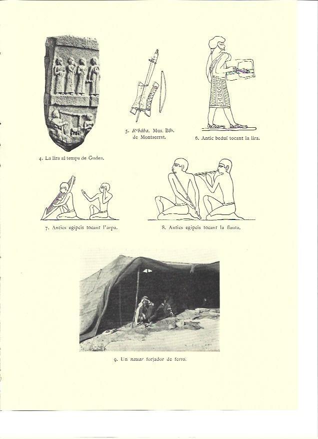 LAMINA 36173: Liras y flautas en relieves de Egipto y Mesopotamia
