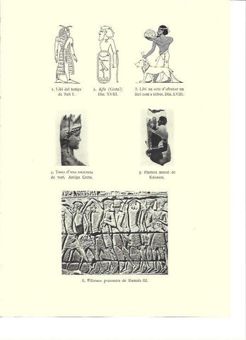 LAMINA 36184: Relieve con filisteos de Ramses III