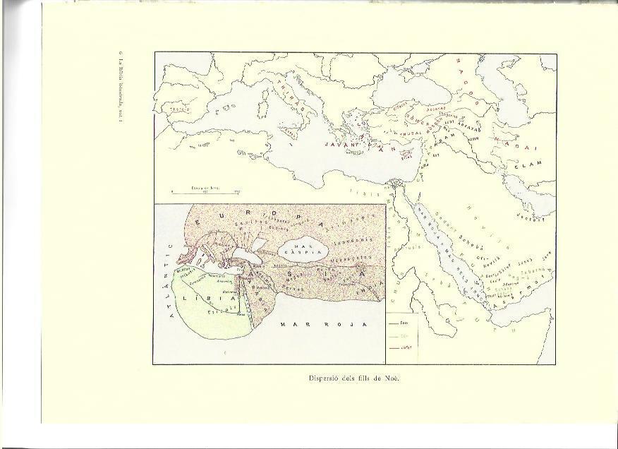 LAMINA 36179: Mapas de la dispersion de los hijos de Noe