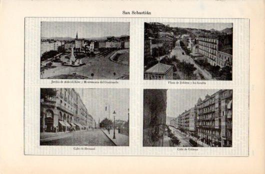 LAMINA V39473: Plaza de Zubieta y calles Hernani y Urbieta en San Sebastian