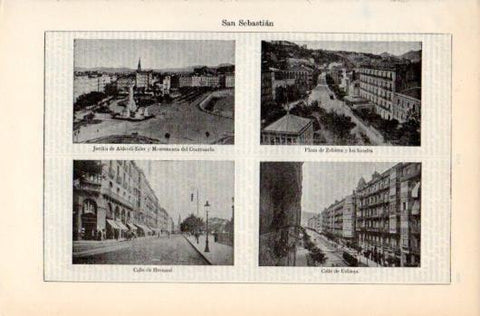 LAMINA V39473: Plaza de Zubieta y calles Hernani y Urbieta en San Sebastian