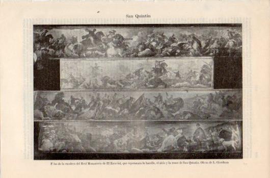 LAMINA V39479: Friso de la escalera del Real Monasterio de El Escorial por L. Giordano
