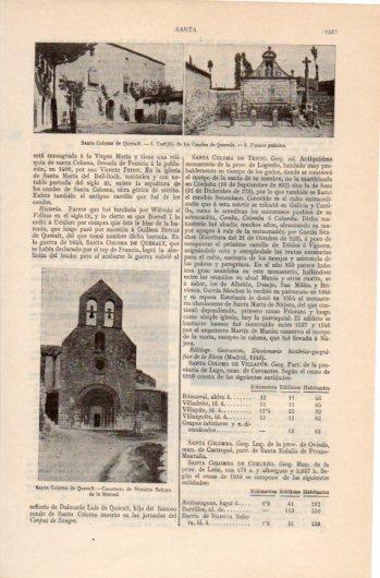 LAMINA V39486: Castillo, fuente y Convento en Santa Coloma de Queralty