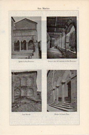 LAMINA V39449: Iglesia San Francisco y Casa Braschi en San Marino