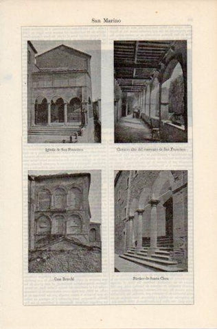 LAMINA V39449: Iglesia San Francisco y Casa Braschi en San Marino