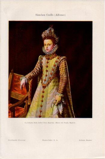 LAMINA V39457: Infanta Doña Isabel Clara Eugenia por A. Sanchez Coello