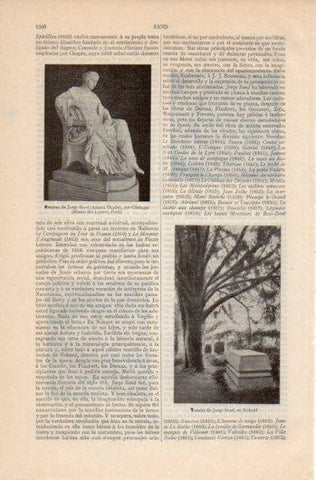 LAMINA V39464: Estatua y tumba de Jorge Sand