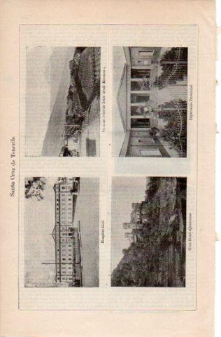 LAMINA V39495: Hospital Civil, Gran Hotel Quisiana y Diputacion en Santa Cruz de Tenerife