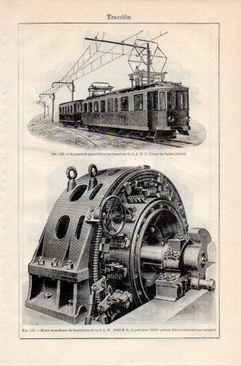 LAMINA V39538: Motor monofasico de locomotora de la S. S. W