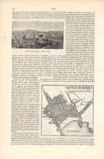 LAMINA V39370: Vista y plano de San Feliu de Guixols