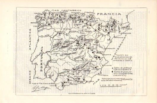 LAMINA V39354: Mapa de aprovechamientos de saltos en España