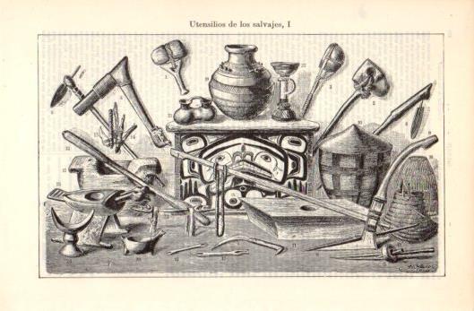 LAMINA V39355: Utensilios de los salvajes I