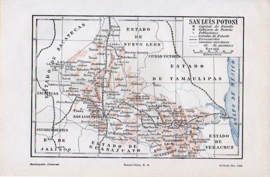 LAMINA V39420: Mapa de la provincia de San Luis Potosi