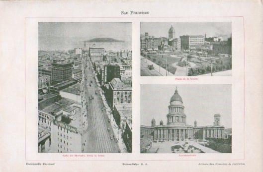 LAMINA V39391: Calle del Mercado, Plaza de la Union y Ayuntamiento en San Francisco