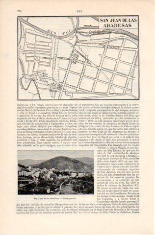 LAMINA V39406: Vista y plano de San Juan de las Abadesas