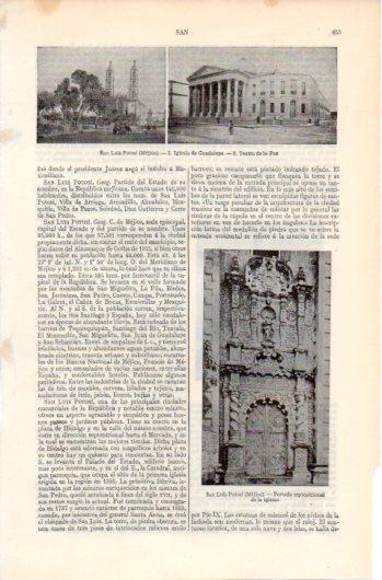 LAMINA V39407: Iglesia de Guadalupe y Teatro de la Paz en San Luis Potosi, Mejico