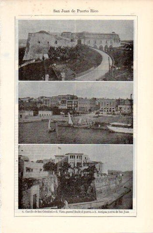 LAMINA V39413: Castillo San Cristobal, puerto y puerta en San Juan de Puerto Rico