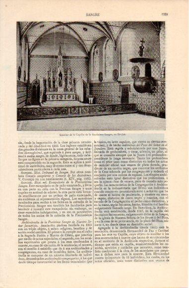 LAMINA V39733: Interior Capilla de la Santisima Sangre en Brujas
