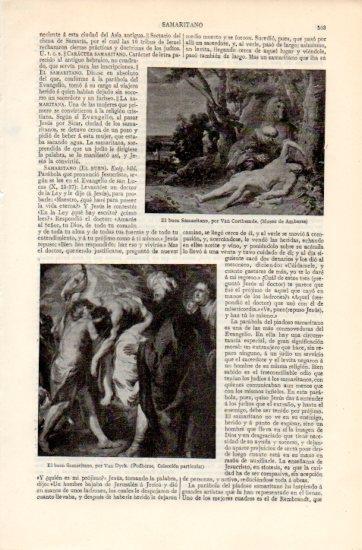 LAMINA V39738: El buen Samaritano por Van Dyck y por Van Cortbemde