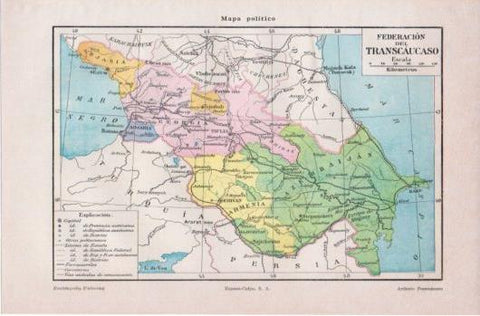 LAMINA V39634: Mapa politico de la Federacion del Transcaucaso