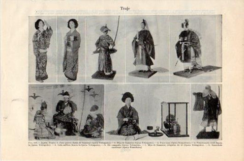 LAMINA V39636: Trajes de Japon varios
