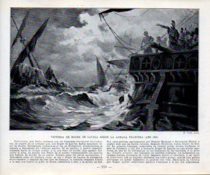 LAMINA V39056: Vistoria de Roger de Lauria sobre la Armada Francesa año 1285