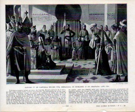 LAMINA V39057: Sancho IV de Castilla recibe una embajada de Mohamed II año 1284 por Cuchy