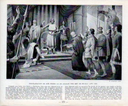 LAMINA V39052: Proclamacion de Pedro III de Aragon Rey de Sicilia 1282 por Argemi