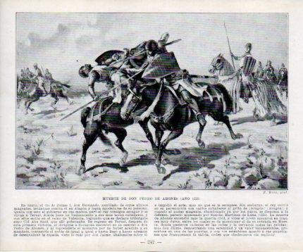 LAMINA V39037: Muerte de Don Pedro de Ahones por F. Mota