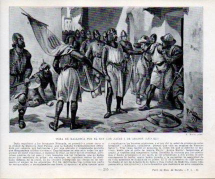 LAMINA V39039: Toma de Mallorca por Jaime I de Aragon por F. Mota