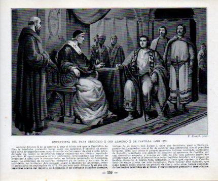 LAMINA V39046: Entrevista del Papa Gregorio X con Alfonso X de Castilla por F. Blanch