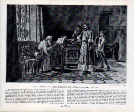LAMINA V39048: Alfonso X El Sabio dicta Las Siete Partidas año 1256 