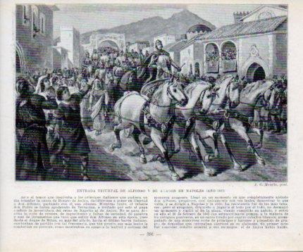LAMINA V39109: Entrada de Alfonso V de Aragon en Napoles en 1443 por Mencia