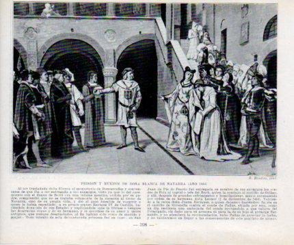 LAMINA V39111: Prision y muerte de Doña Blanca de Navarra en 1464 