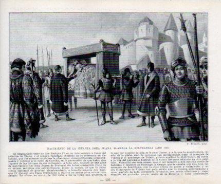 LAMINA V39114: Nacimiento de la Infanta Juana la Beltraneja en 1462 por F. Blanch