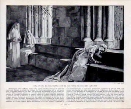 LAMINA V39120: Juana la Beltraneja en el convento de Coimbra en 1480 por F. Vall