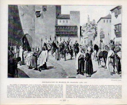 LAMINA V39122: Proclamacion de Boabdil en Granada en 1482 por Frances