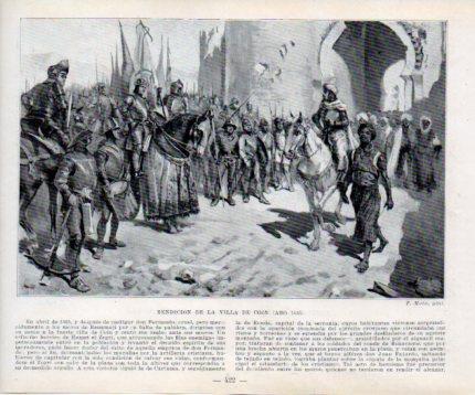 LAMINA V39123: Rendicion de la Villa de Coin en 1485 por F. Mota
