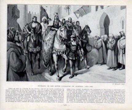 LAMINA V39127: Entrada de los Reyes Catolicos en Almeria en 1489 por F. Blanch