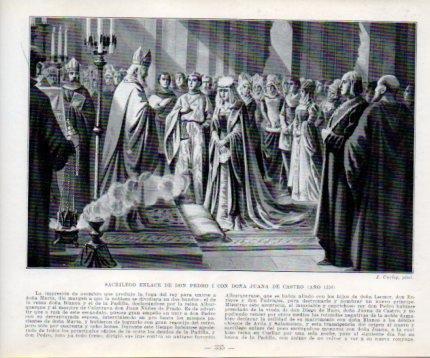 LAMINA V39082: Enlace de Pedro I con Doña Juana de Castro año 1354 por J. Cuchy