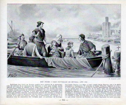 LAMINA V39086: Don Pedro I sale expulsado de Sevilla en 1366 por T. Argemi