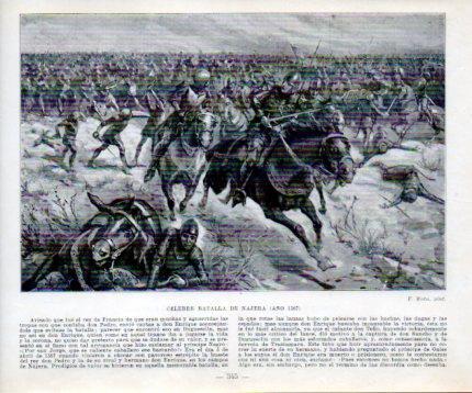 LAMINA V39087: Batalla de Najera año 1367 por F. Mota