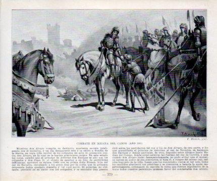LAMINA V39104: Combate en Medina del Campo en 1441 por F. Blanch