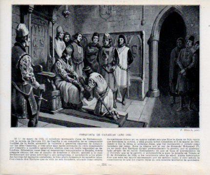 LAMINA V39091: Conquista de Canarias en 1402 por F. Blanch