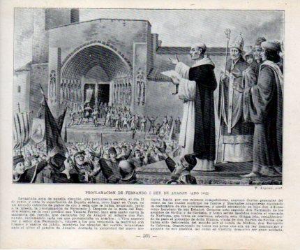 LAMINA V39096: Proclamacion de Fernando I rey de Aragon en 1412 por T. Argemi