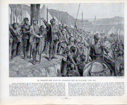 LAMINA V39102: El Infante Juan es aclamado Rey de Navarra en 1425 por S. Tusell