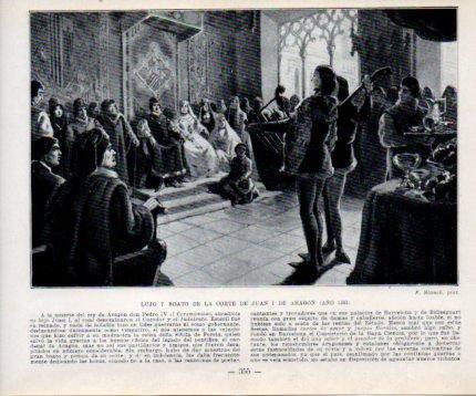 LAMINA V39092: La Corte de Juan I de Aragon por F. Blanch